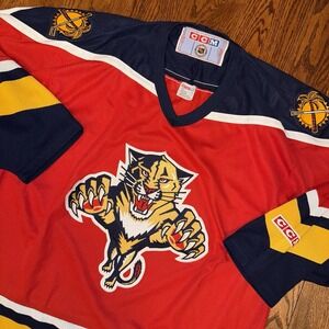 Vintage 90's CCM Florida Panthers NHL Jersey Men's Large Red Stitched Logo